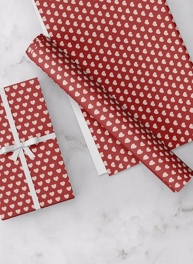 شير ذا لوف  ورق تغليف أحمر وأبيض، 4 أوراق